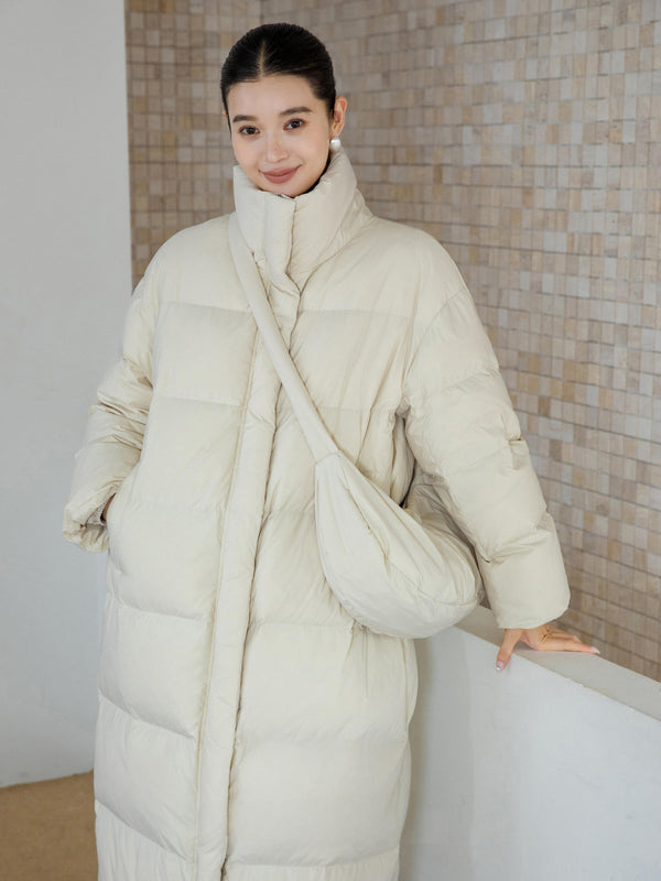 High-Neck Long Down Coat