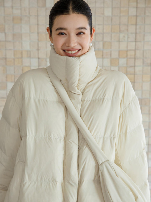 High-Neck Long Down Coat