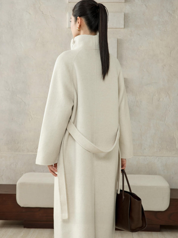 Wool–Camel High-Neck Coat