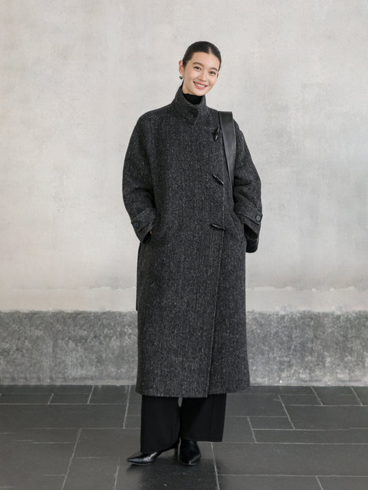 Wool–Alpaca High-Neck Coat
