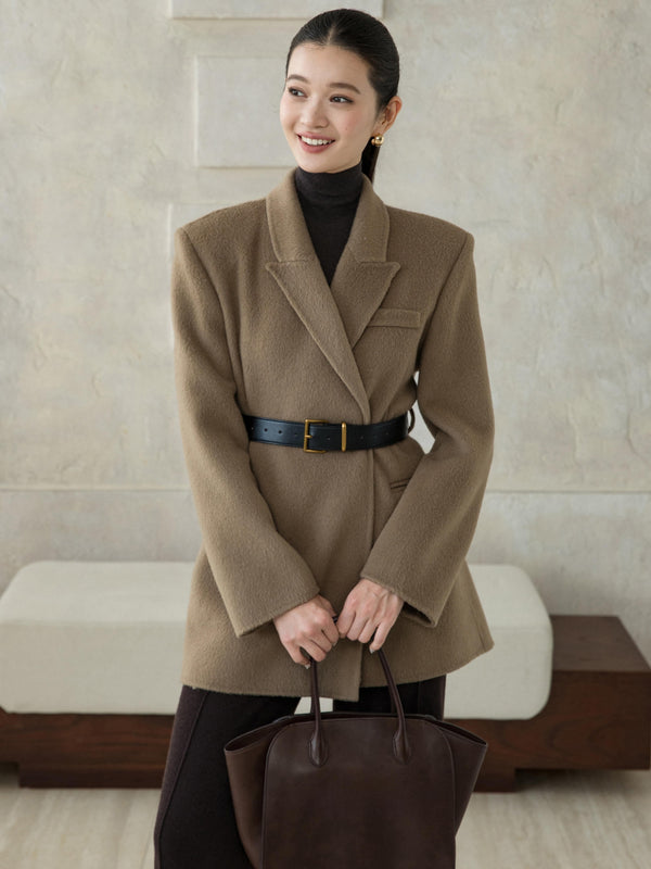 Belted Wool–Alpaca Coat