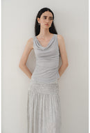 Vintage Polka Dot Pleated Midi Skirt