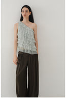 Asymmetrical Ruffled One-Shoulder Top