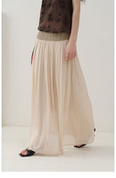 Glossy Satin Asymmetric Midi Skirt