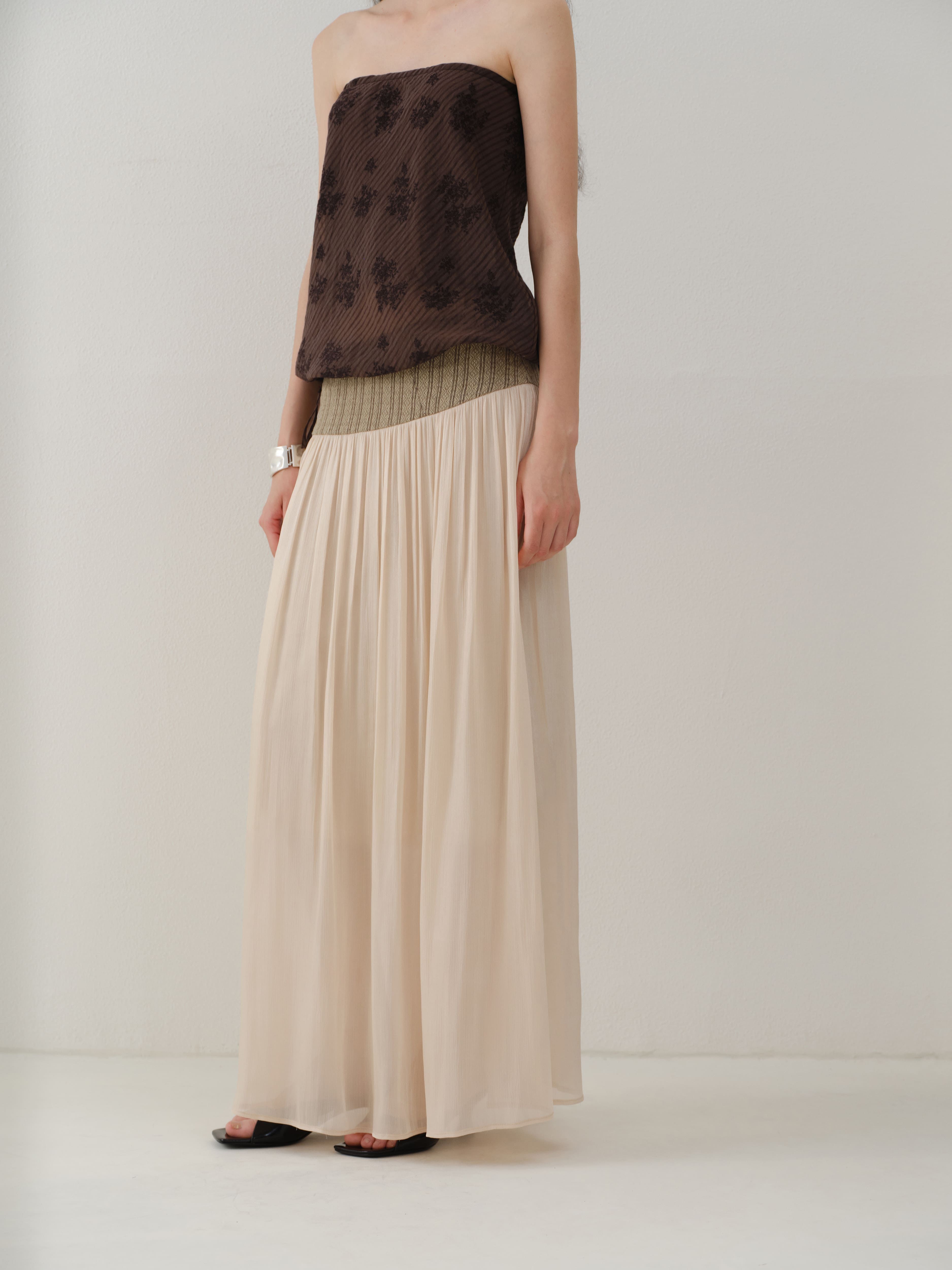 Glossy Satin Asymmetric Midi Skirt