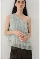 Asymmetrical Ruffled One-Shoulder Top