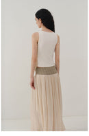 Glossy Satin Asymmetric Midi Skirt