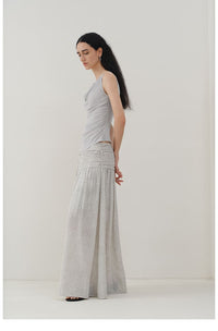 Vintage Polka Dot Pleated Midi Skirt