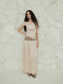 Glossy Satin Asymmetric Midi Skirt