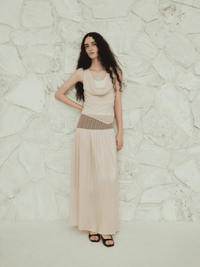 Glossy Satin Asymmetric Midi Skirt