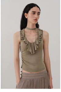 Vintage Ruffle Knit Tank Top