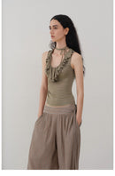 Vintage Ruffle Knit Tank Top