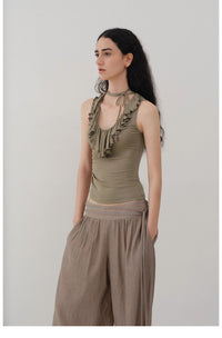 Vintage Ruffle Knit Tank Top