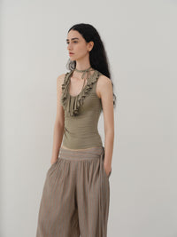 Vintage Ruffle Knit Tank Top