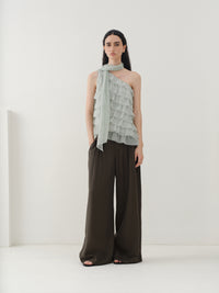 Asymmetrical Ruffled One-Shoulder Top