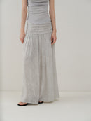 Vintage Polka Dot Pleated Midi Skirt