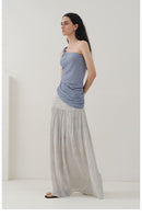 Vintage Polka Dot Pleated Midi Skirt