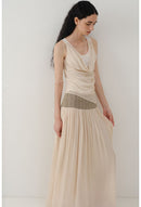 Glossy Satin Asymmetric Midi Skirt