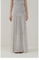 Vintage Polka Dot Pleated Midi Skirt