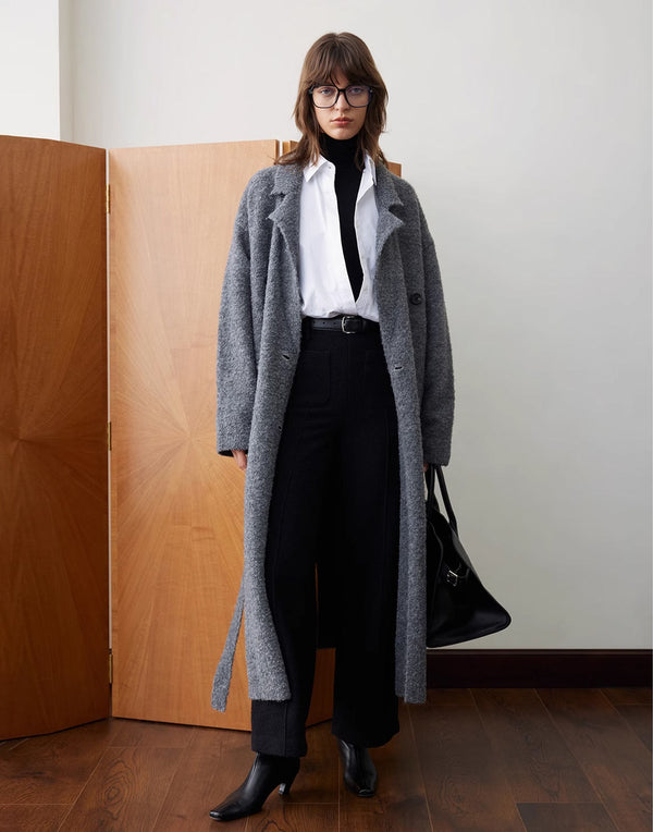 Pantalon en tweed de laine