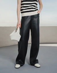 Sustainable Leather Casual Trousers