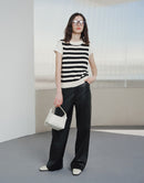 PU Versatile Simple Black Trousers