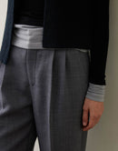 Worsted Wool Gray Suit Pants