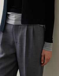 Worsted Wool Gray Suit Pants