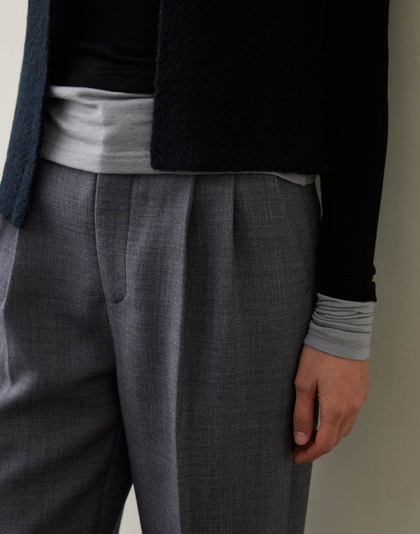 Cropped Pleated Trousers