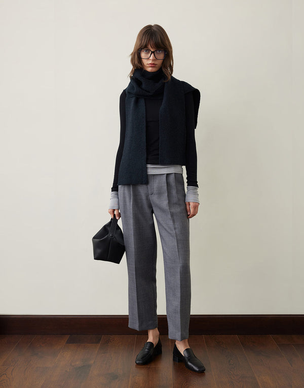 Cropped Pleated Trousers