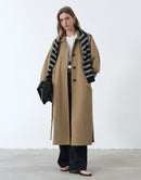 Long-Sleeved Classic Notch-Collar Trench Coat