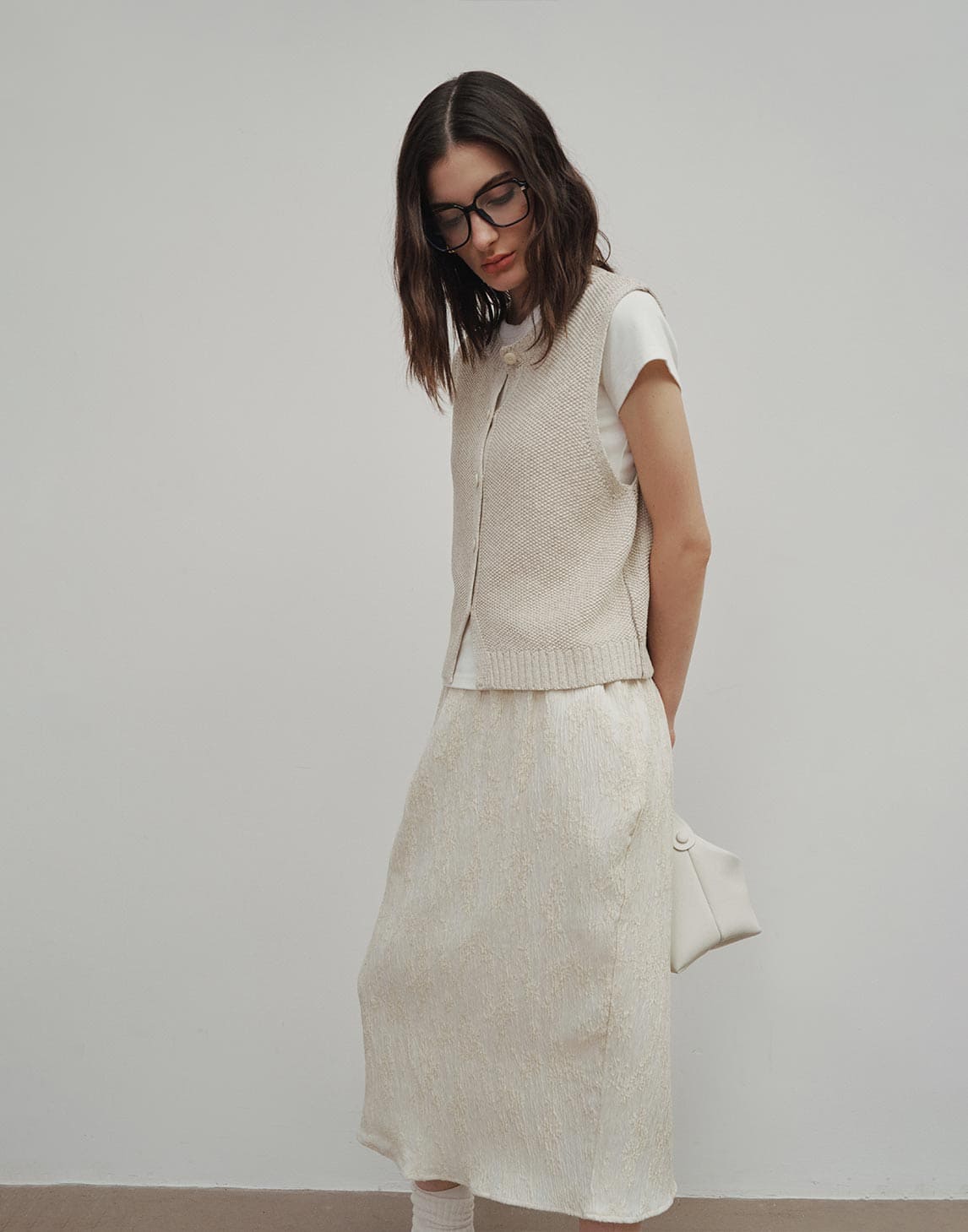 Gonna in jacquard floreale