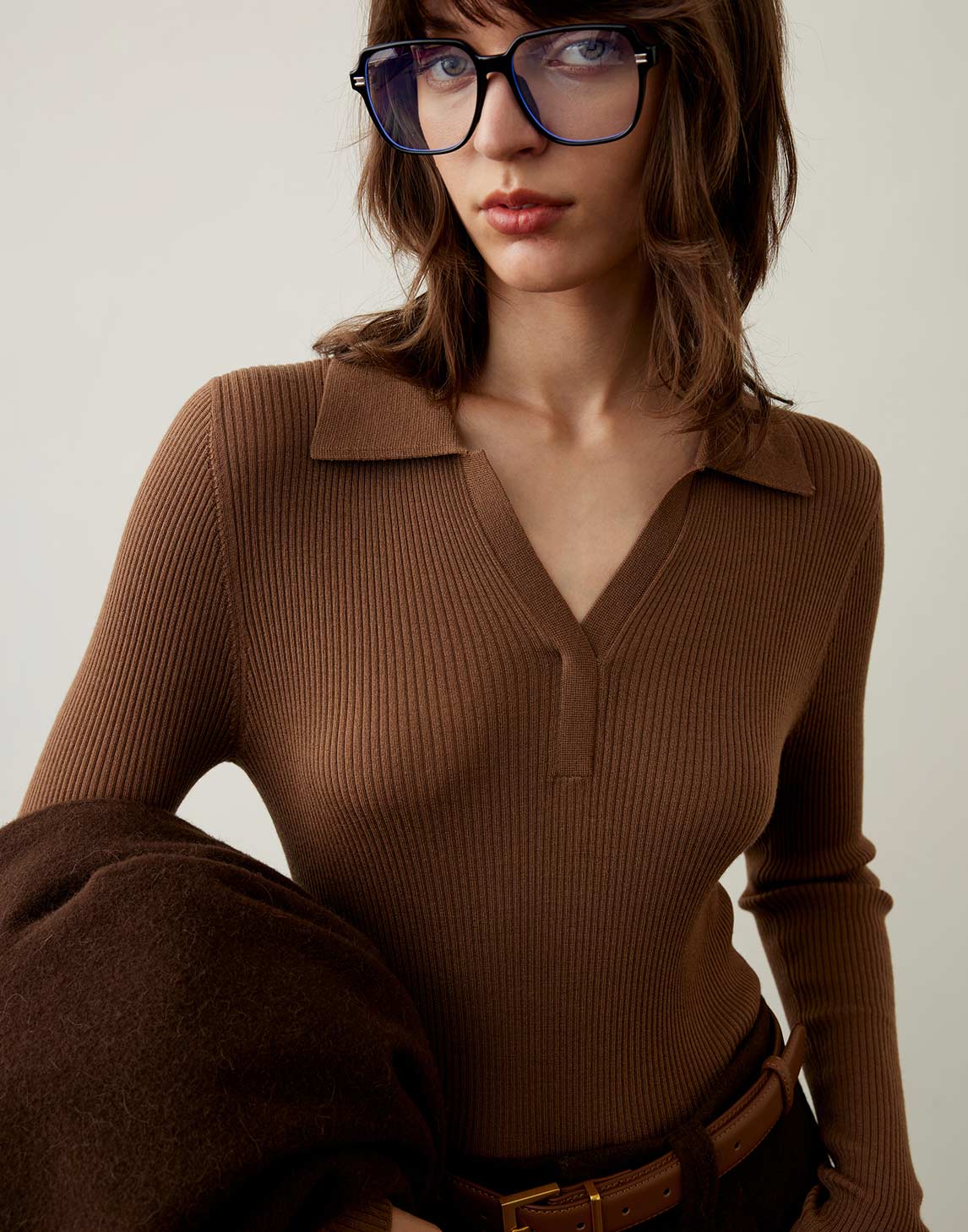 Elegant V-Neck Polo Top