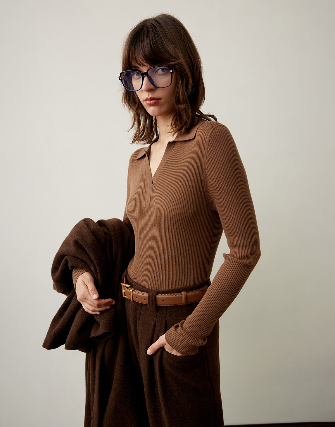 Elegant V-Neck Polo Top