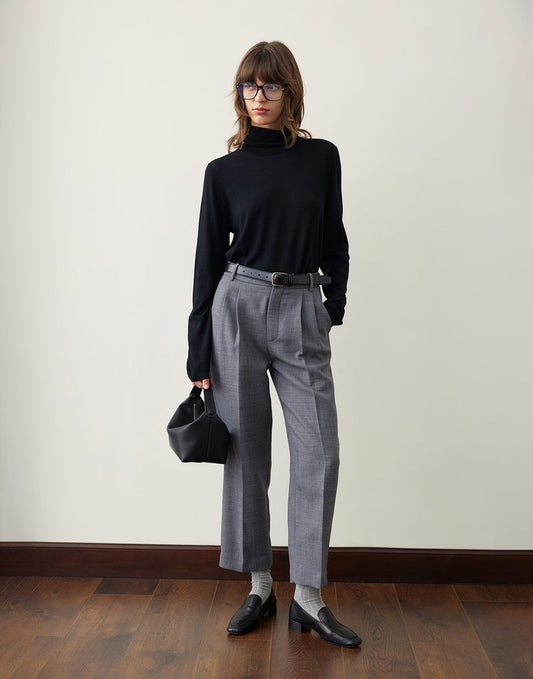 Merino Wool Mock Neck