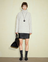 Wool Slouchy Turtleneck Sweater