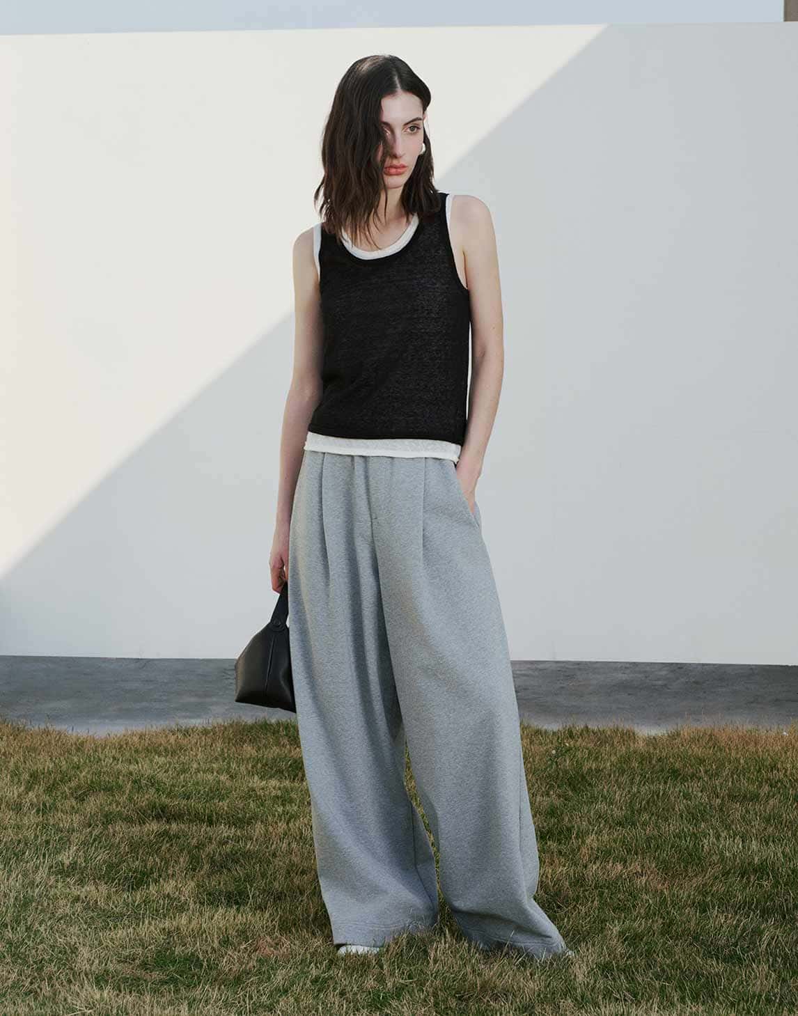 Pantaloni larghi a gamba larga e comodi