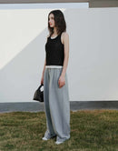 Oversized Drawstring Wide-leg Athletic Pants