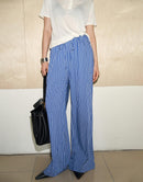 Woven Striped Casual Straight Leg Pants