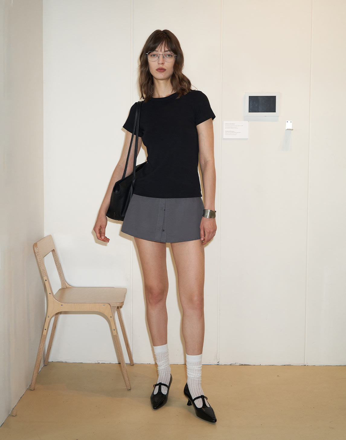 Jupe-short à bouton sur le devant