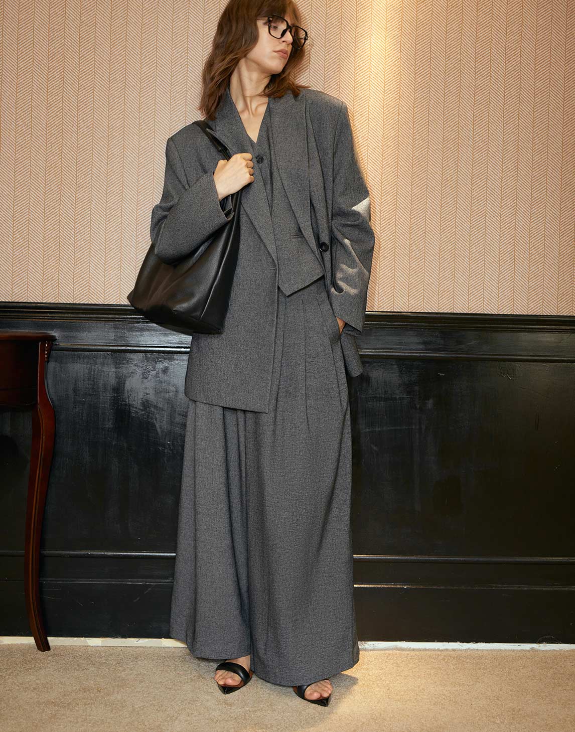 Loose Wide-leg Suit Trousers