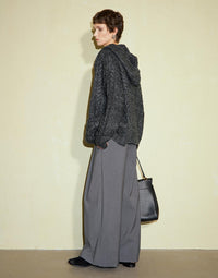 Textured Design Loose Wide Leg Pants