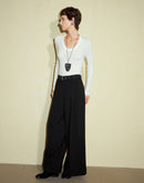 Textured Design Loose Wide Leg Pants