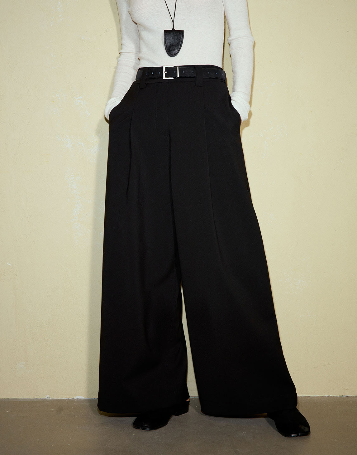 Textured Design Loose Wide Leg Pants