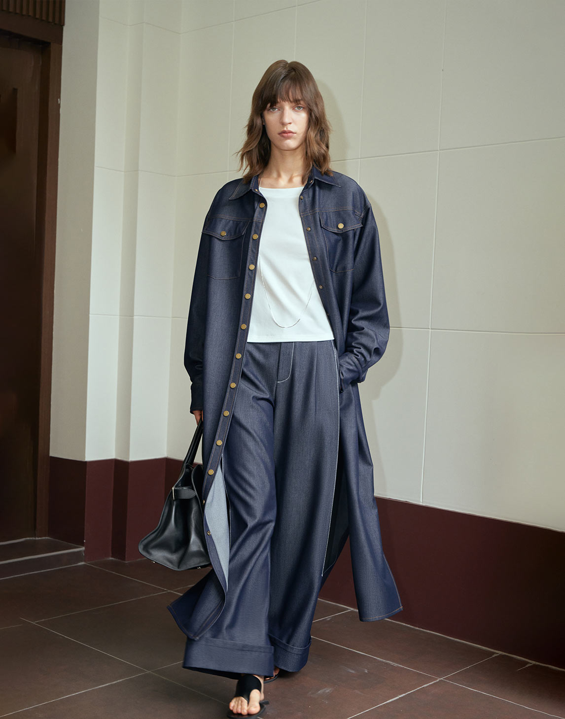High-Waisted Weit geschnittene Hose
