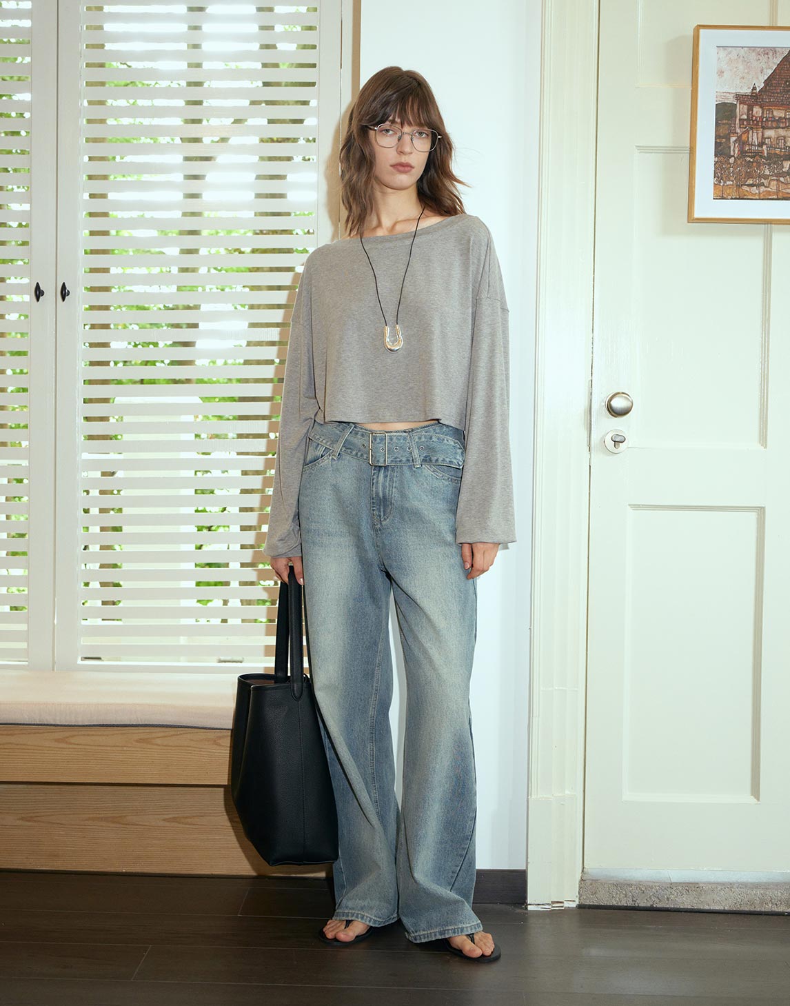 Jeans vintage a gamba larga e vestibilità comoda