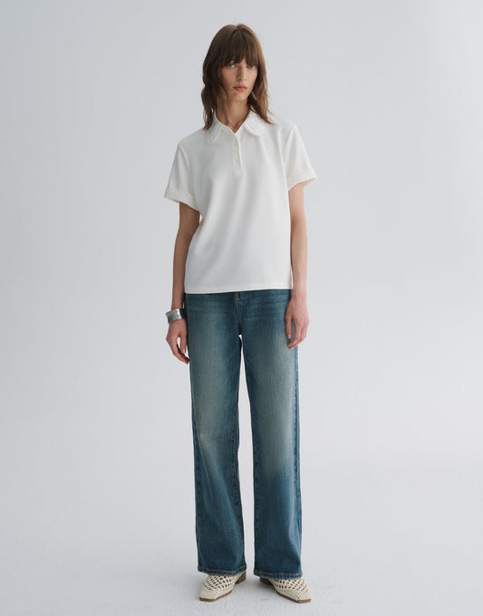 High-Waisted Straight Jeans