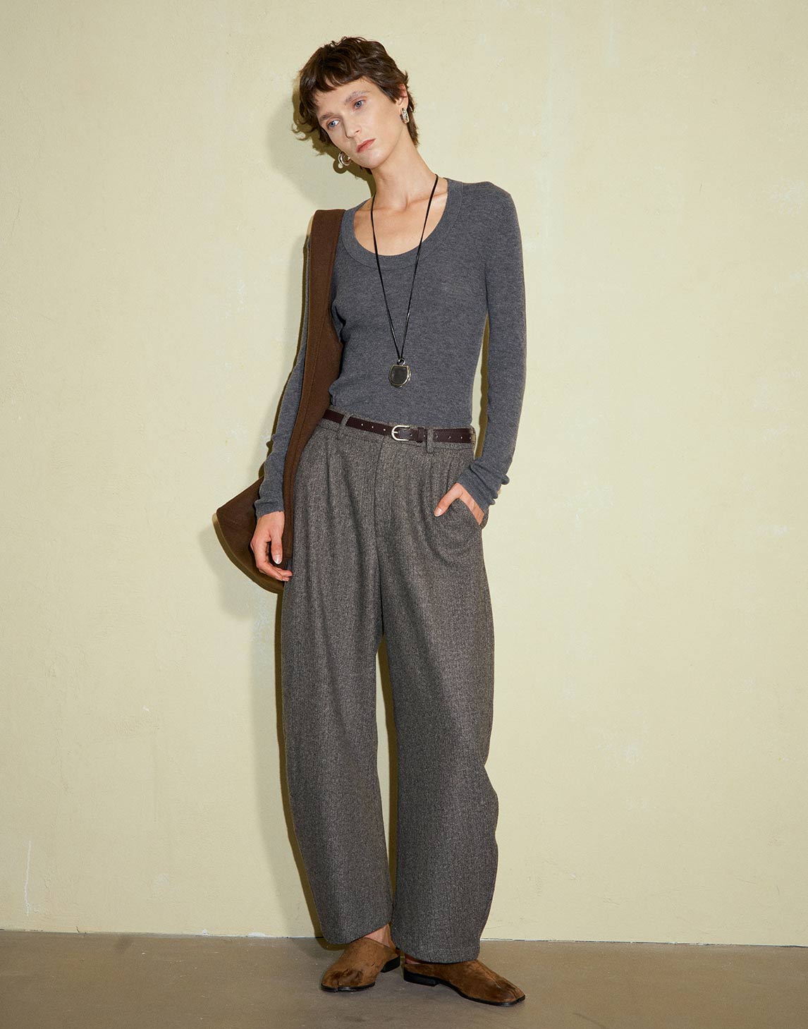 Vintage Wool Bent Leg Pants