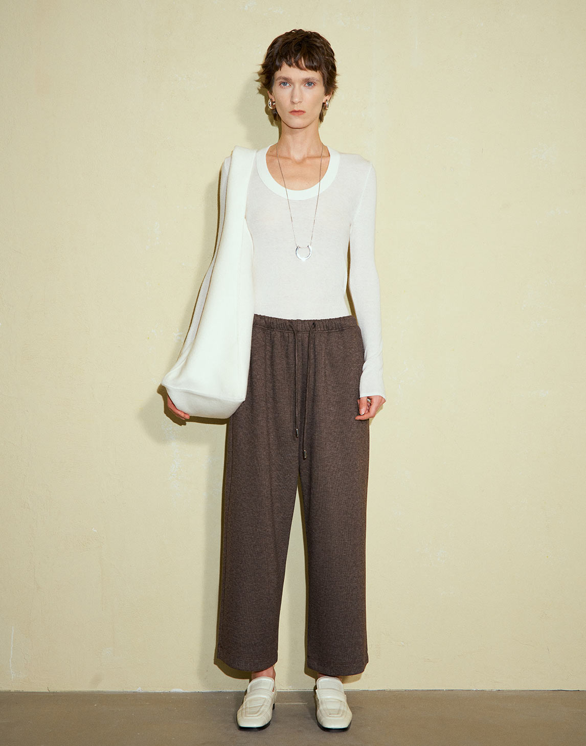 Wool Knit Drawstring Octogenarian Pants