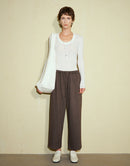 Acetate - Wool Blended Knitted Capris